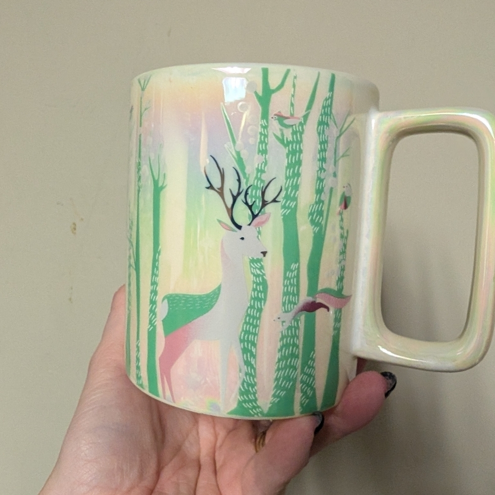 Starbucks Iridescent Deer Forest Ceramic Mug